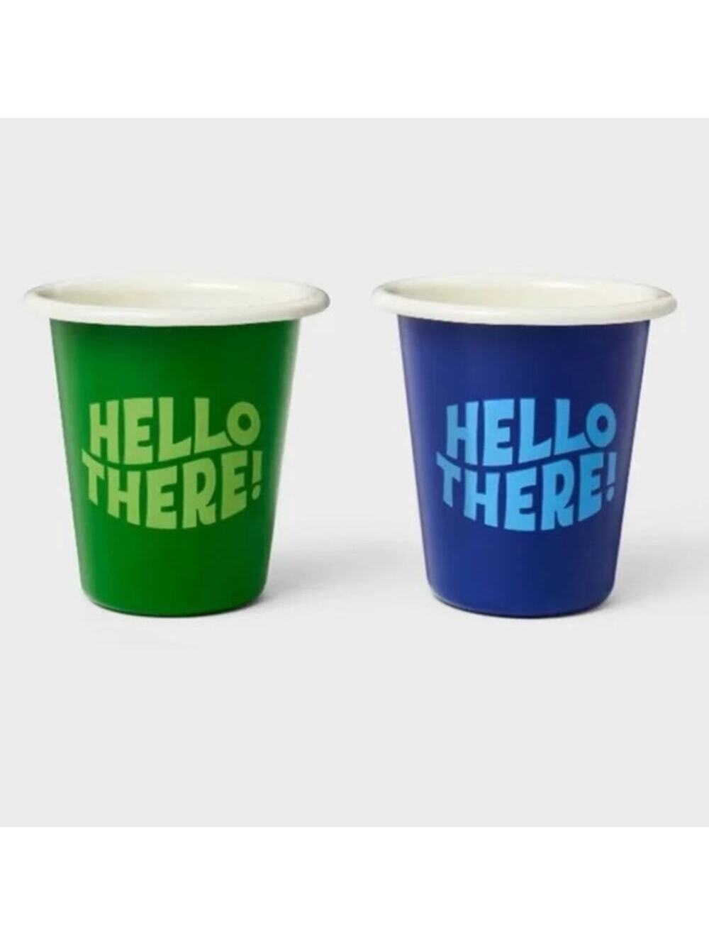Tabitha Brown for Target NWT Metal Hello There Tumbler Set 2pc 12oz Blue Green